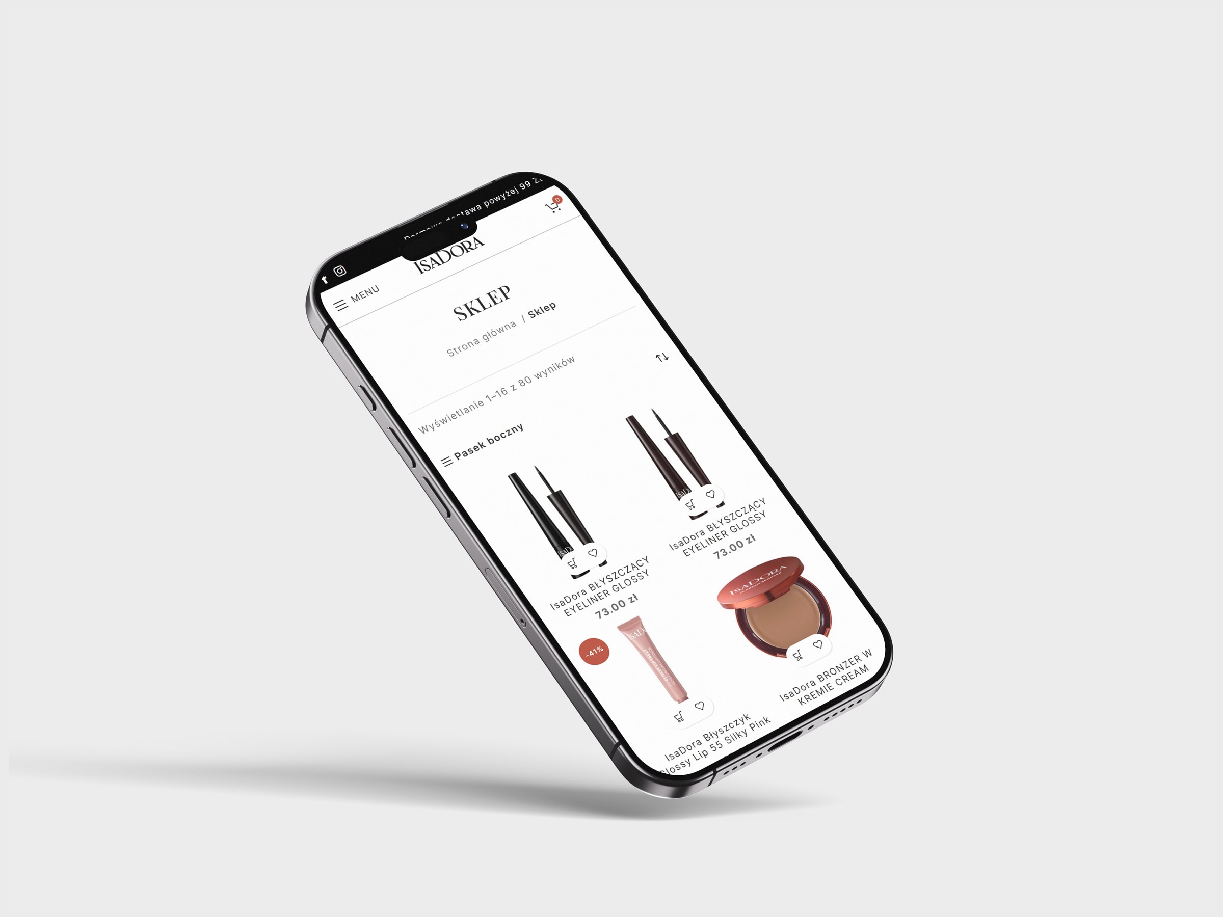 IsaDora Cosmetics e-commerce store